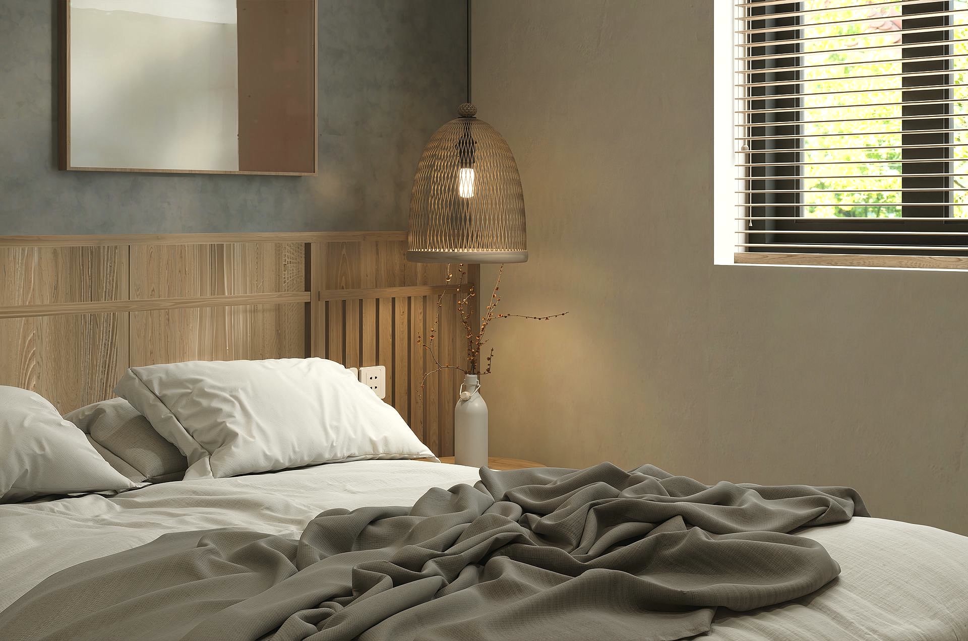 Chambre d'un studio meublé